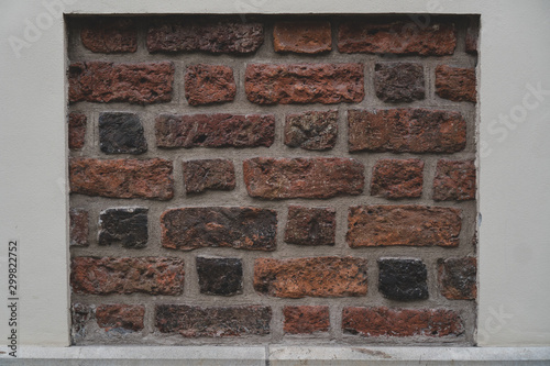 Classic old brick wall in the city in Poland, Wrocław