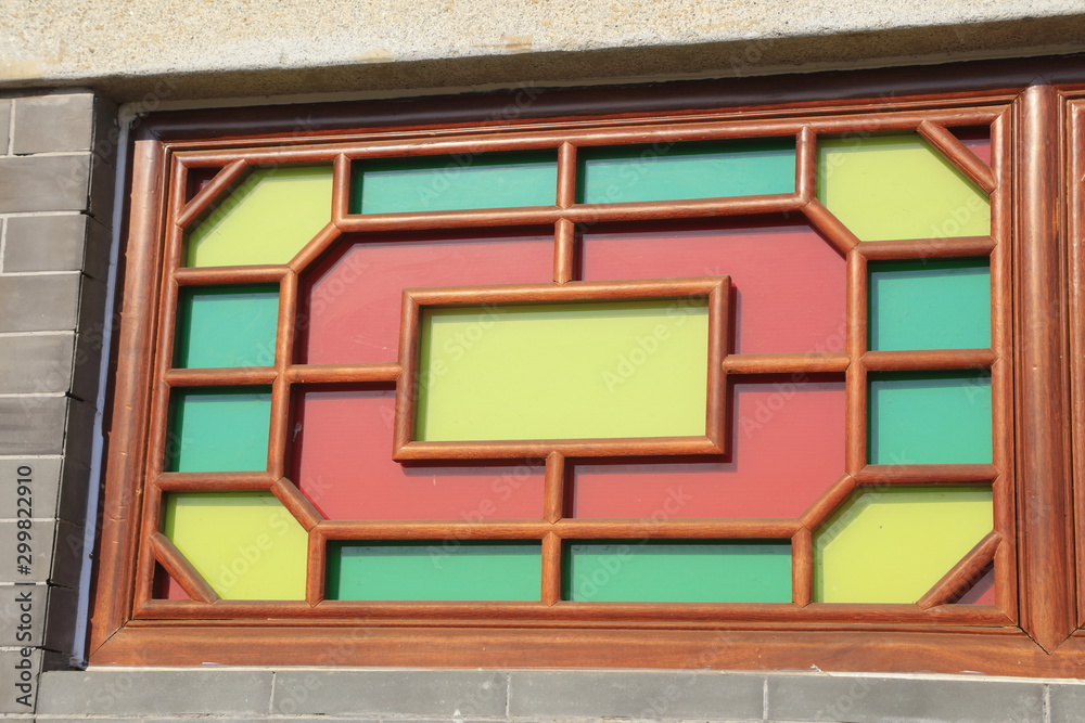 Fototapeta premium Chinese style wooden windows