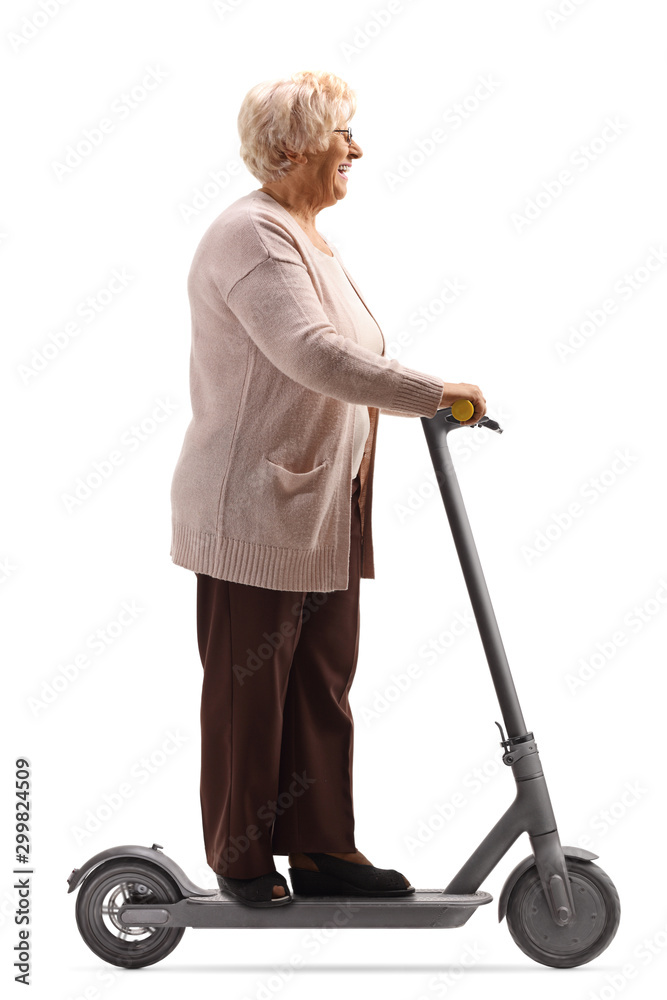 Senior woman on an electric scooter Senior woman on an electric scooter
