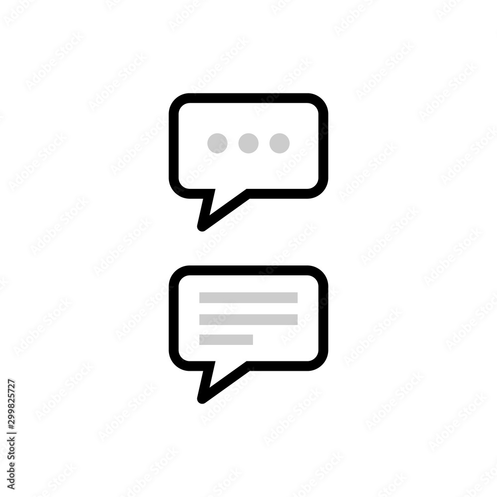 Speech bubble icon, chat symbol. vector illustration Speech bubble icon, chat symbol. vector illustration