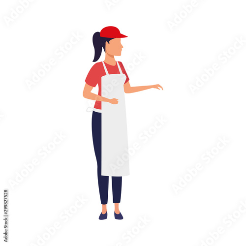 avatar woman with apron and cap, flat design
