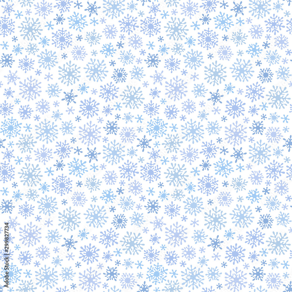 Christmas seamless doodle pattern with snowflakes Christmas seamless doodle pattern with snowflakes