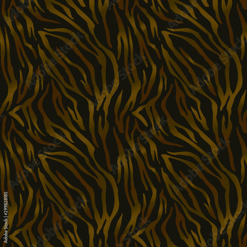 Full seamless tiger and zebra stripes animal skin pattern. Design for tiger colored textile fabric printing. Suitable for fashion use.