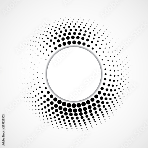 Abstract dotted circles, halftone dotted background, vector