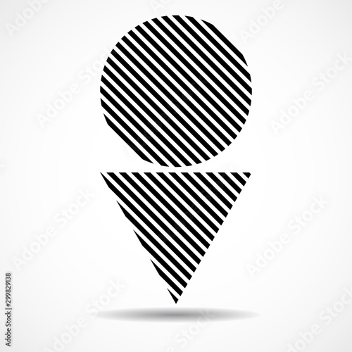 Abstract triangle and circle of lines, geometric shape. Vector design elements