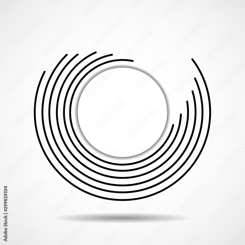 Abstract technology spiral lines in circle form, geometric logo Stock ...