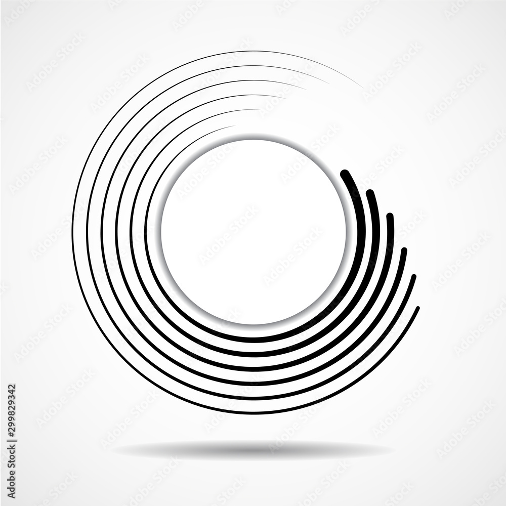 Abstract technology spiral lines in circle form, geometric logo Abstract technology spiral lines in circle form, geometric logo