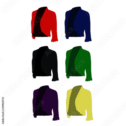 bolero different color set realistic vector illustration isolated