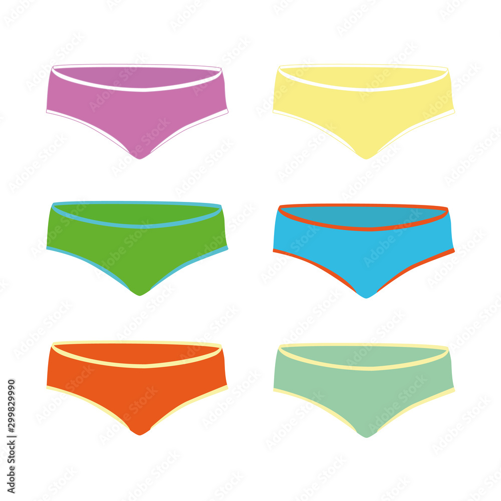 Fotografie panties different colors set realistic vector illustration isolated