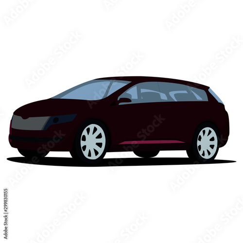Minivan purpure realistic vector illustration isolated © Ihor