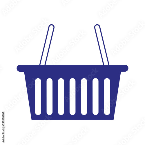 supermarket basket icon, flat design