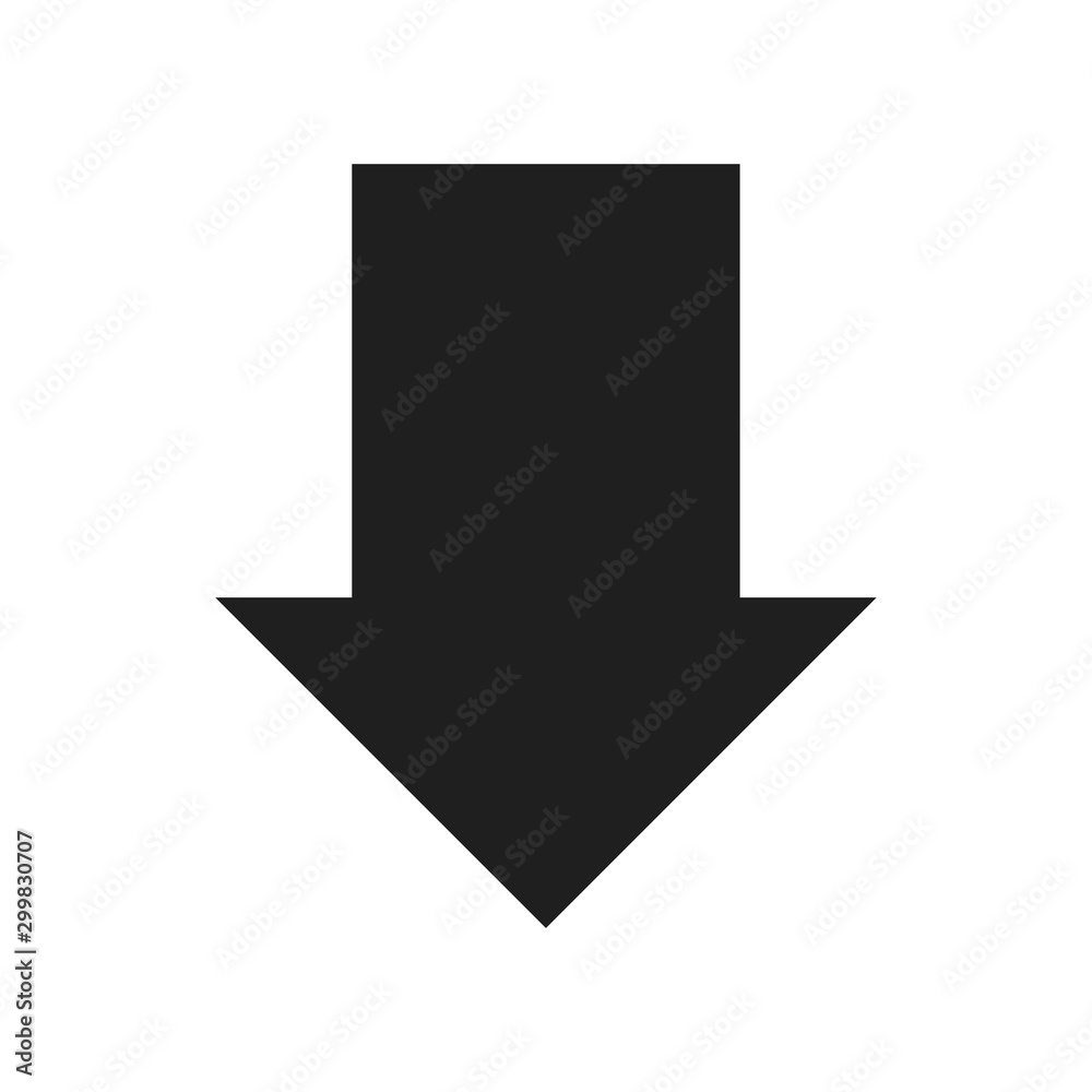 Download arrow icon flat vector black shape design illustration Download arrow icon flat vector black shape design illustration