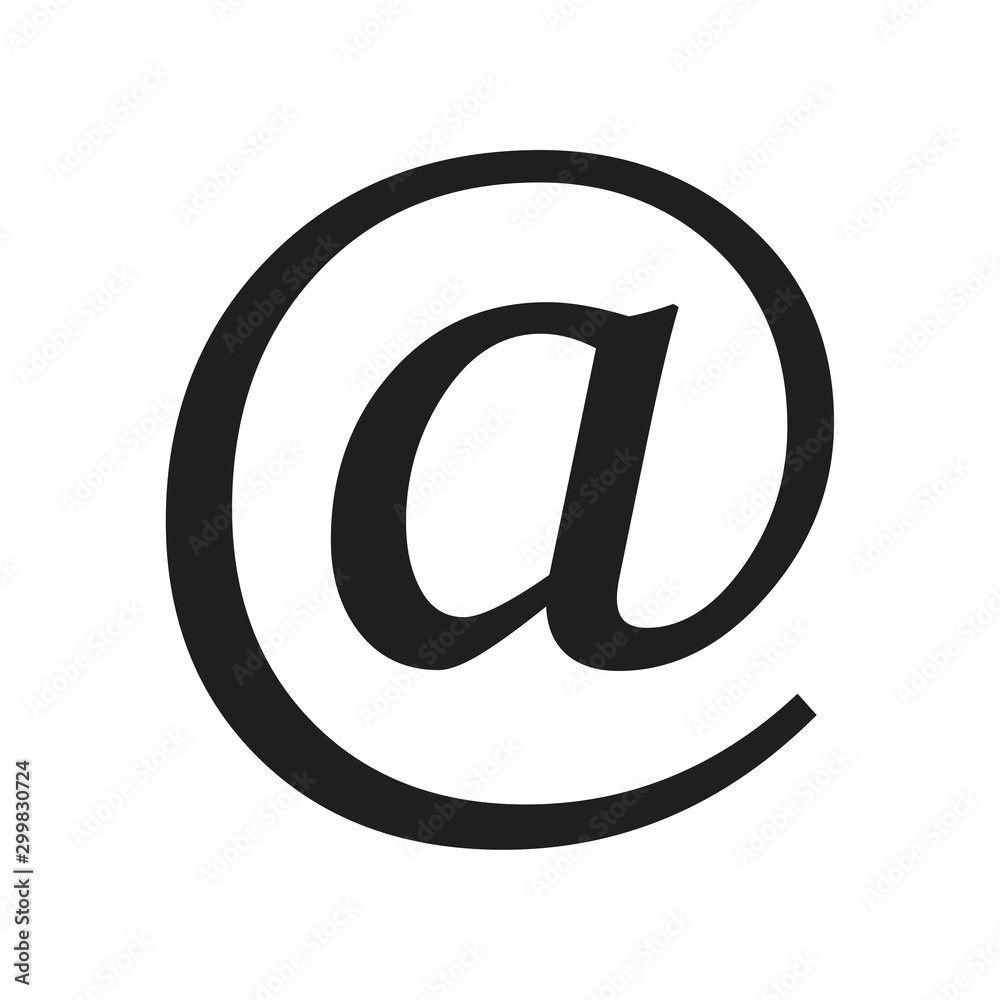 Email address icon flat vector black shape design illustration Email address icon flat vector black shape design illustration