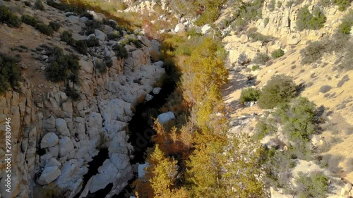 Aerial Shot of Desert Canyon at Deep Creek in San Bernadino Mountains -Fly Over/Reveal- photo