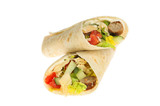 Sausage and chicken wraps