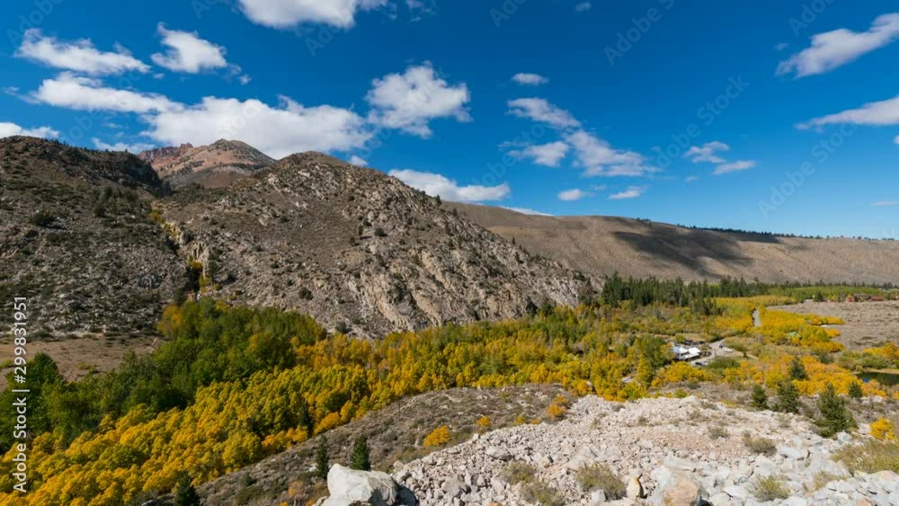 Timelapse Pan Overview of Fall Foliage along Valley in Eastern Sierra Timelapse Pan Overview of Fall Foliage along Valley in Eastern Sierra