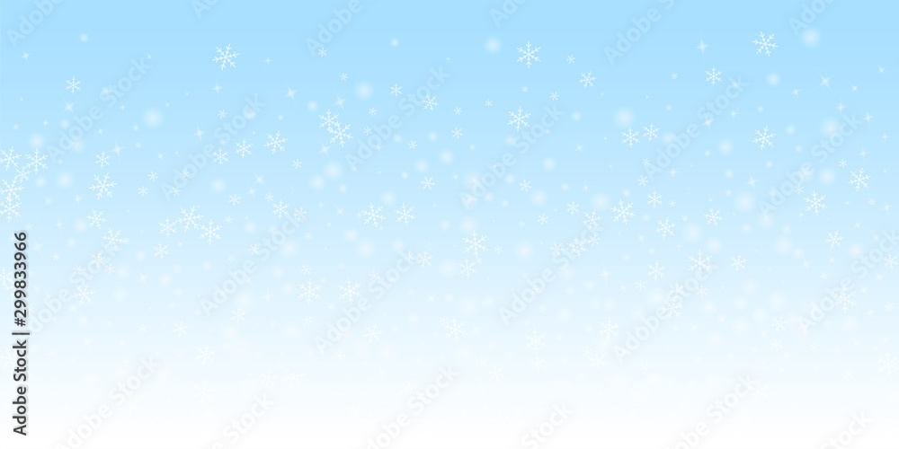 Sparse glowing snow Christmas background. Subtle f
