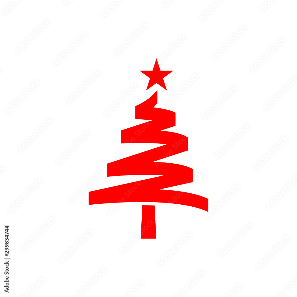 Fototapeta premium Christmas tree icon trendy flat design