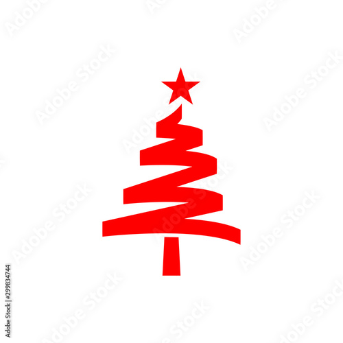 Christmas tree icon trendy flat design