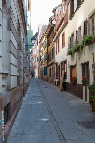 Narrow street in Strasbourg  France 