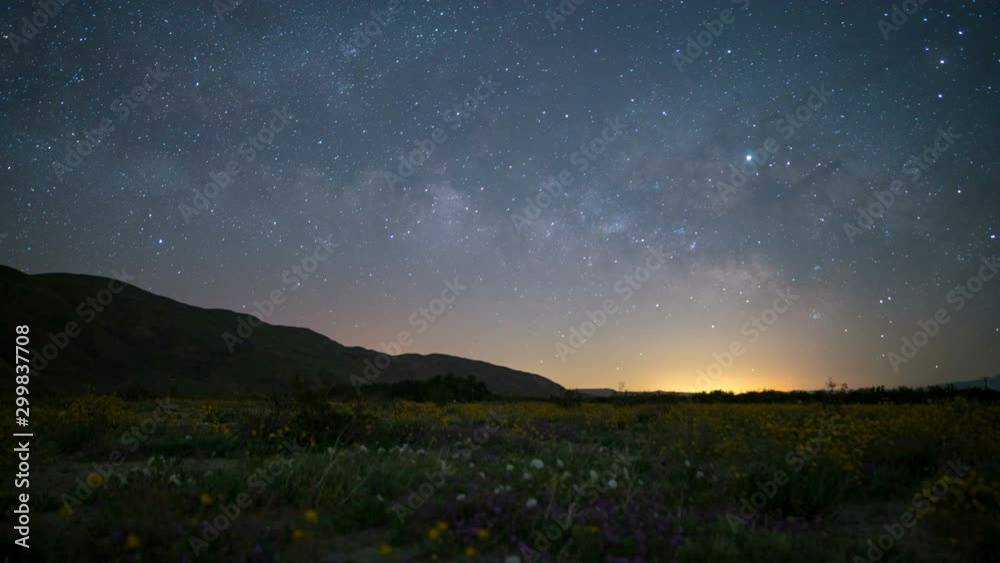 Astro Timelapse of Milky Way over Wildflower Superbloom in Anza Borrego Astro Timelapse of Milky Way over Wildflower Superbloom in Anza Borrego