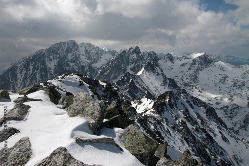 Landscape of high Tatra Mountains with Gerlachovsky stit, Slovakia