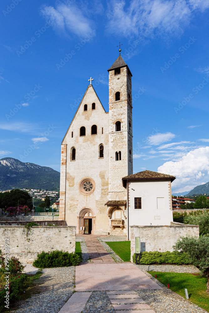 Trento (Italy) - Sant'Apollinare romanic church in Trento, along the river Adige, northern Italy