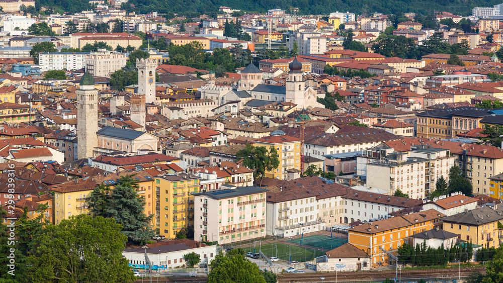 Trento (Italy) - Cityscape of the historic centre from the top of Doss Trento overlooking the city