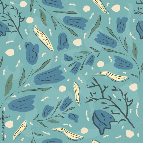 Floral Seamless Pattern. Hand Drawn.