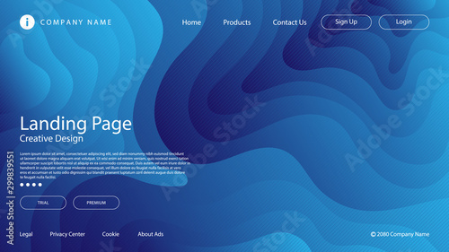 Abstract modern graphic element. Dynamical colored forms and waves. Gradient abstract banner with flowing liquid shapes. Template for the design of a website landing page or background.