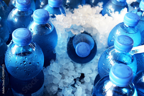 Cold water in ice bottles. Israel 2018