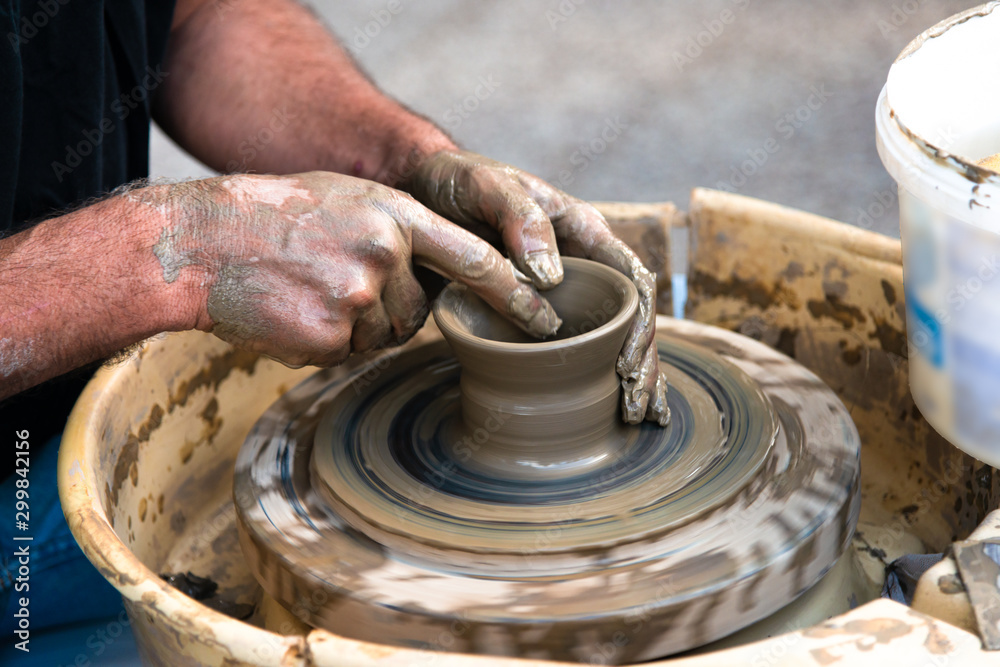 Creating pottery and ceramics at famous Thrapsano pottery village, Heraklion Crete, Greece. Creating pottery and ceramics at famous Thrapsano pottery village, Heraklion Crete, Greece.