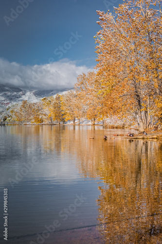 Quail Lake, Colorado Springs, Colorado. Photos taken on an early fall day after a snowstorm