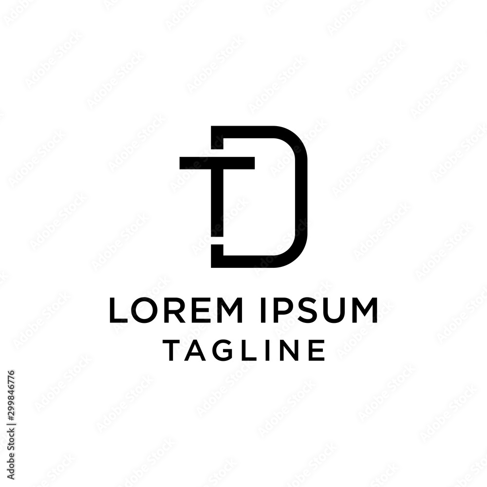 initial letter logo DT, TD logo template 