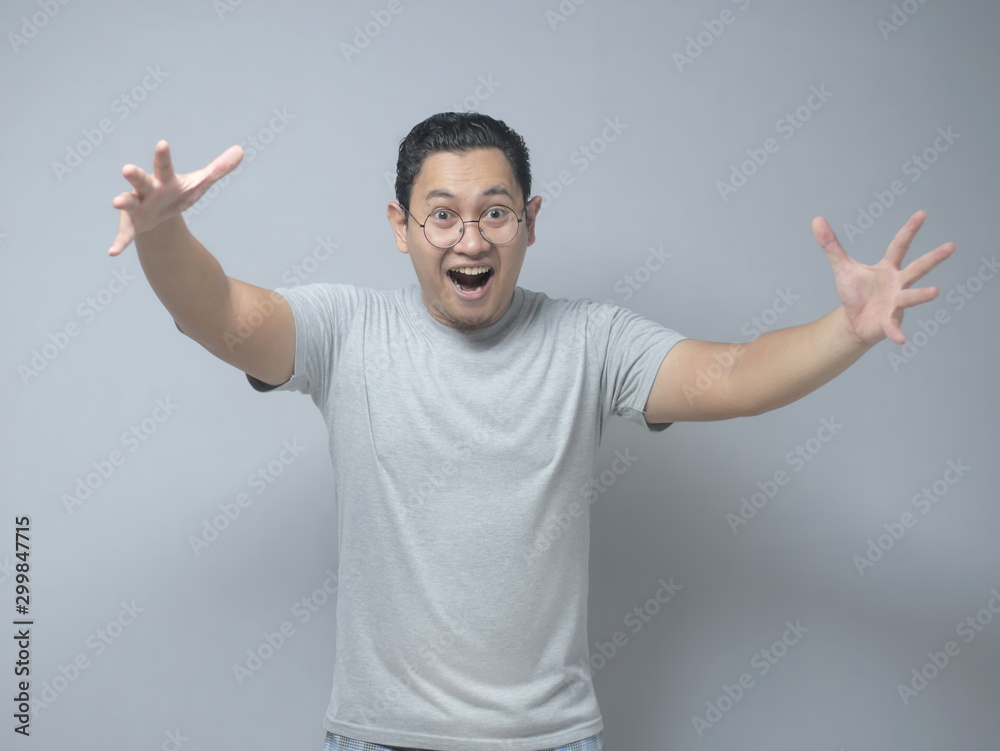 Asian Man Smiling With Open Arms For Hug Asian Man Smiling With Open Arms For Hug