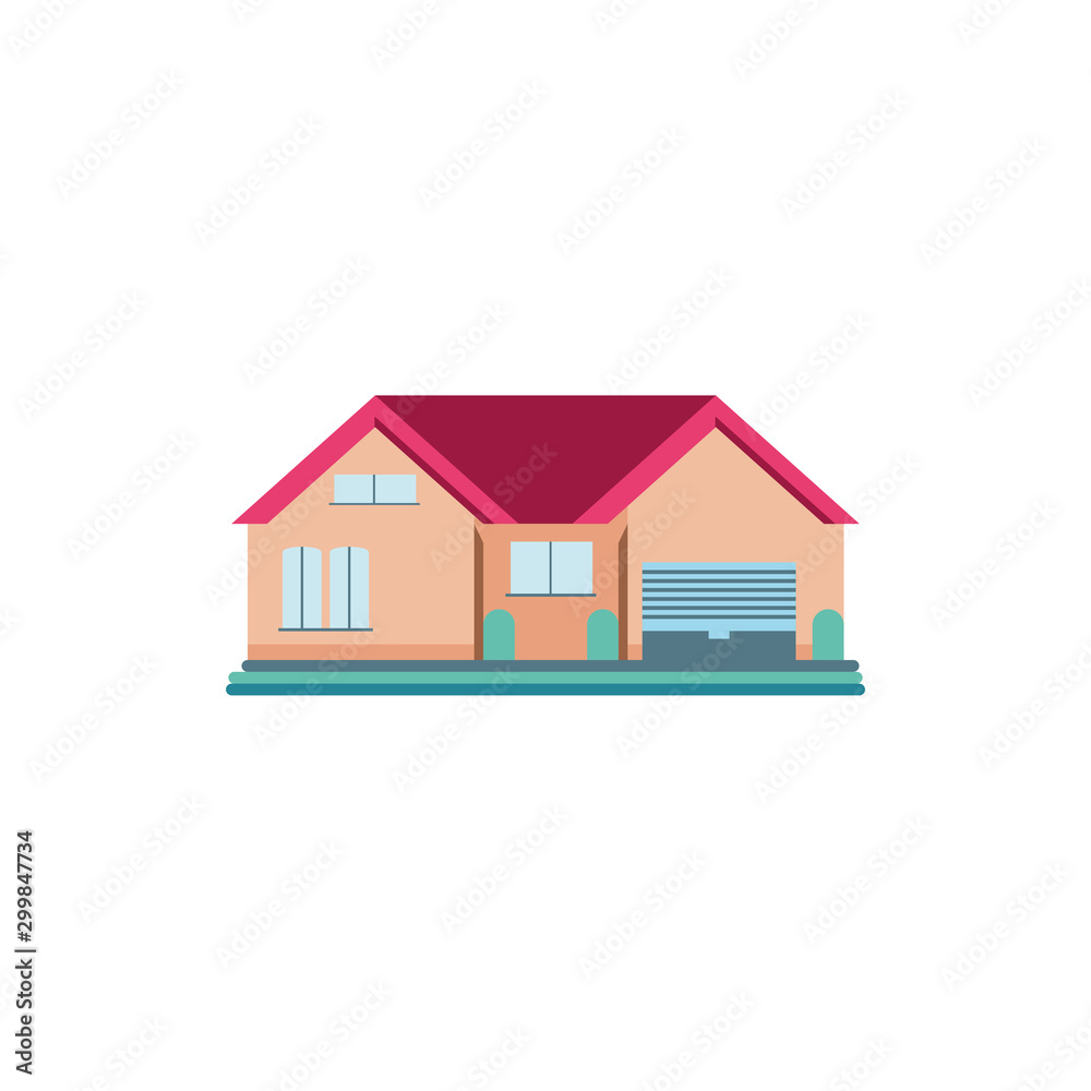 cute building of house on white background cute building of house on white background