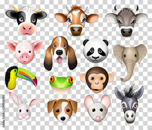 Illustration set of cartoon animals