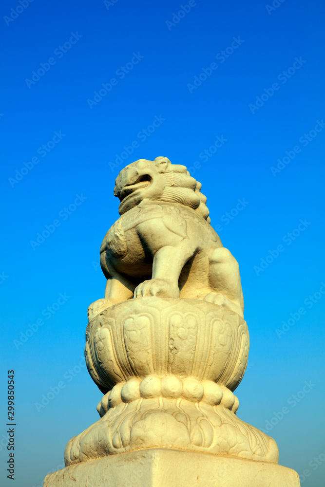 Carved stone lion