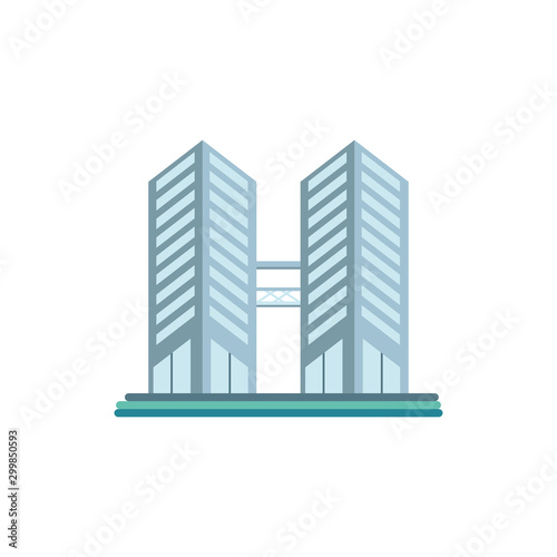 tower city business architecture  apartment and office building  urban landscape on white background