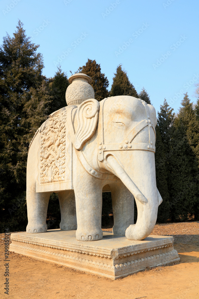 Elephant stone carving