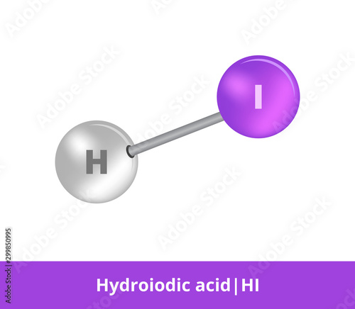 Vector Ball And Stick Icon Of Hydroiodic Acid Or Hydrogen Iodide Hi Structure Consisting Of Iodine And Hydrogen Structural Formula Suitable For Education Isolated On A White Background Stock Vector Adobe Stock
