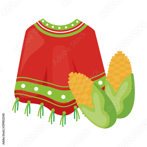 poncho clothes mexican with cob