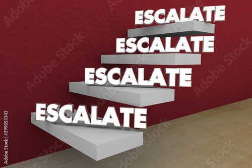 Bilde på lerret Escalate Higher Level Rise Important Issue Raise Steps 3d Illustration