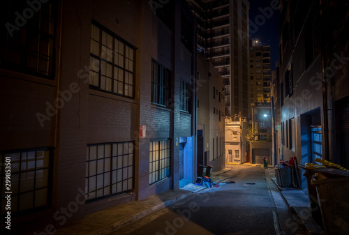 empty back street at night