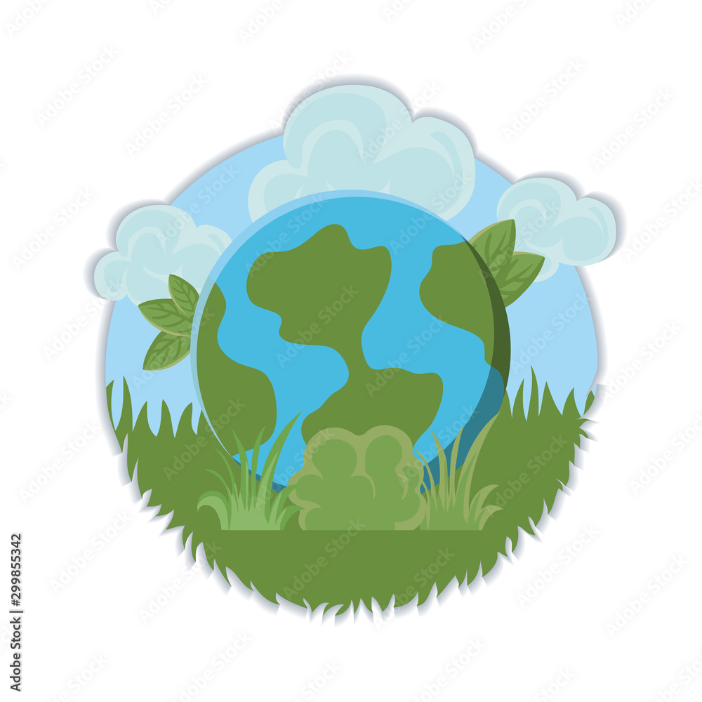 eco friendly scene with planet earth