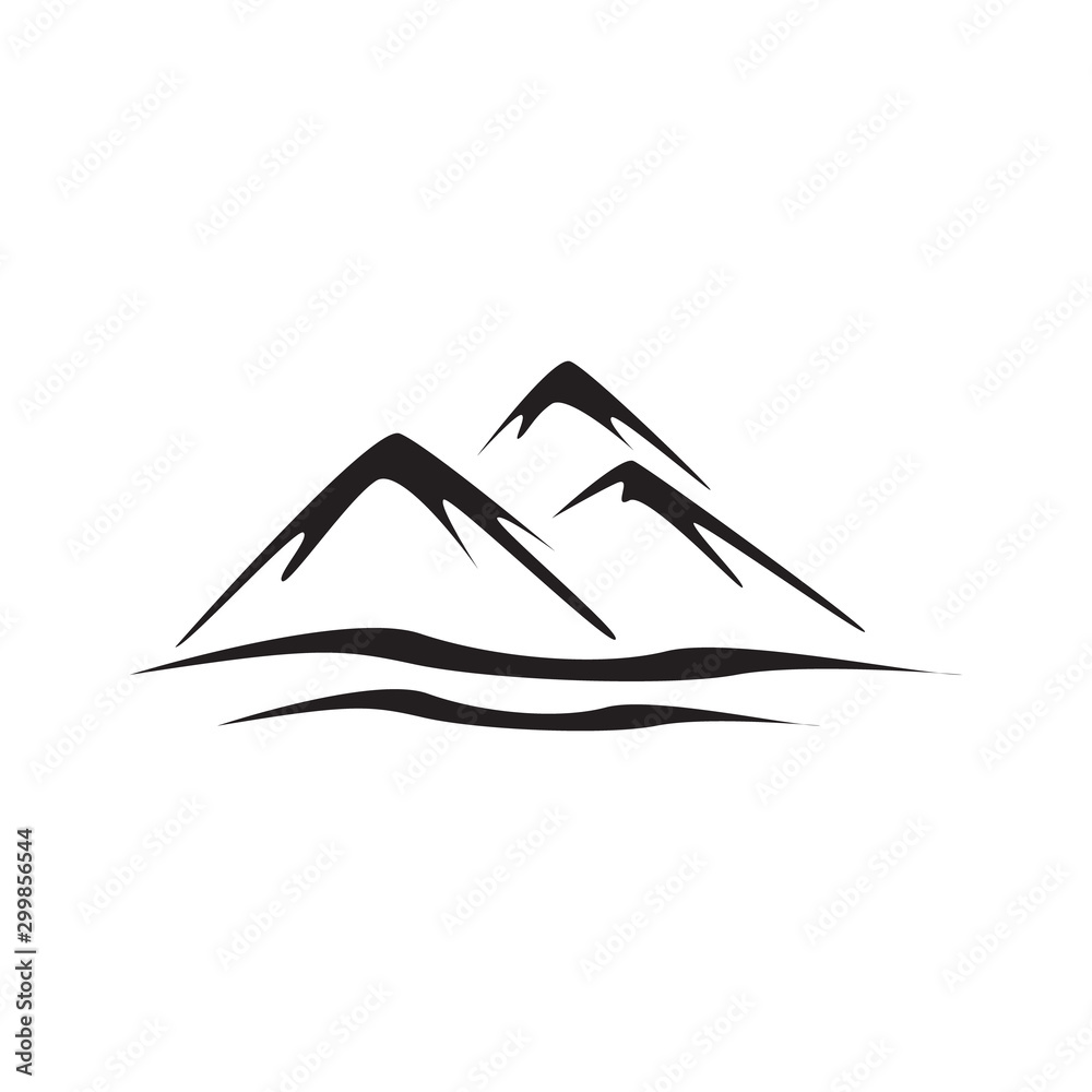 Abstract mountain logo vector nature or outdoor landscape silhouette Abstract mountain logo vector nature or outdoor landscape silhouette