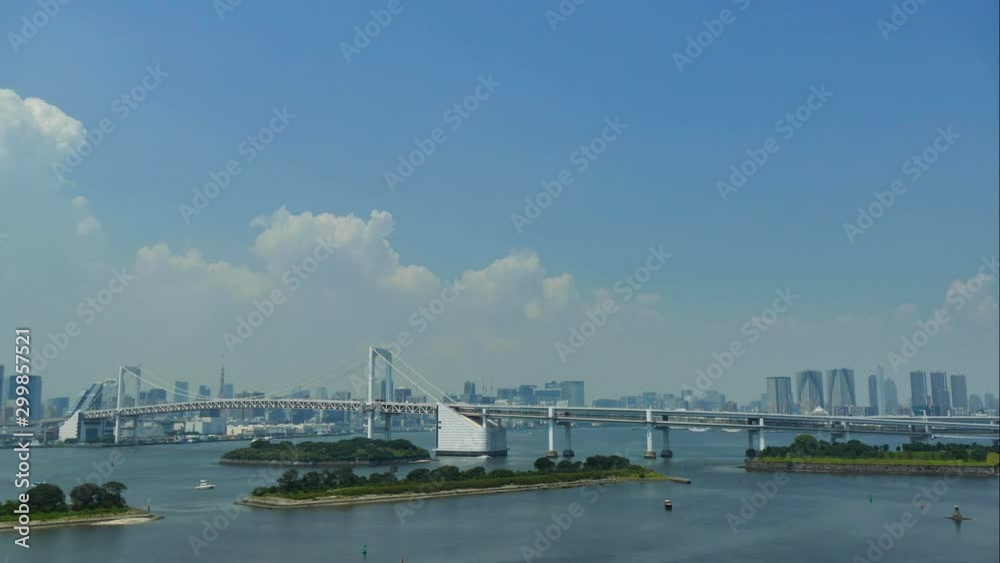 4K Timelapse of Rainbow Bridge and Tokyo Tower in the city japan 4K Timelapse of Rainbow Bridge and Tokyo Tower in the city japan