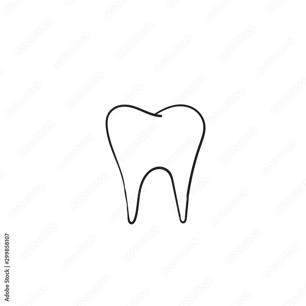 Tooth Dentist Sketch icon Vector with hand drawn doodle style isolated on white Tooth Dentist Sketch icon Vector with hand drawn doodle style isolated on white