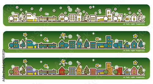 はっぴークリスマス　聖夜の街並みバリエーション（緑）