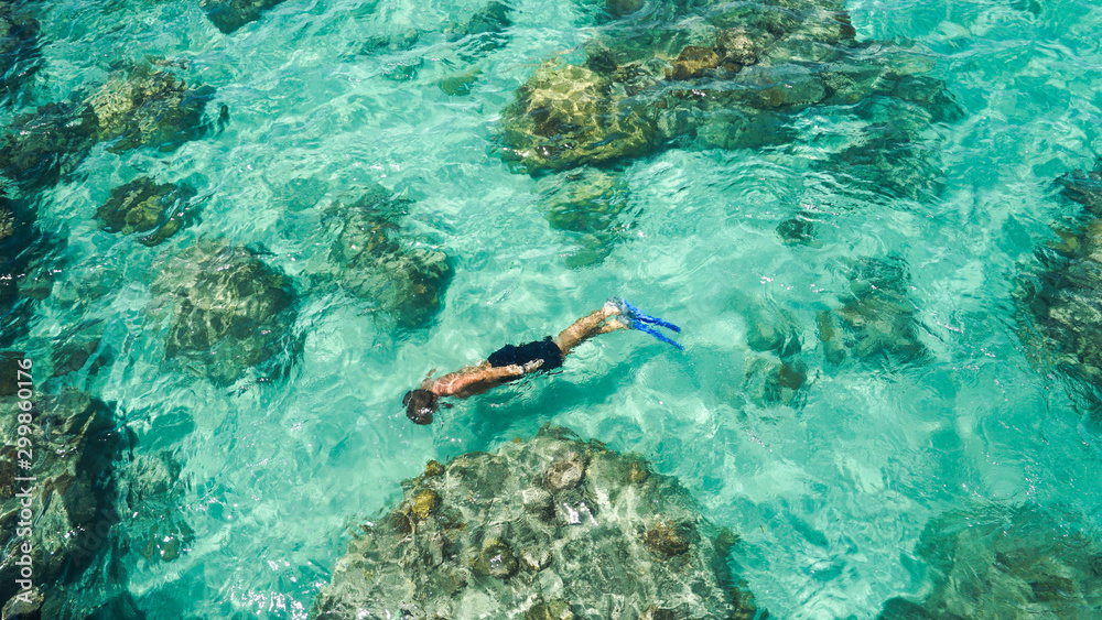 snorkeling on the reef